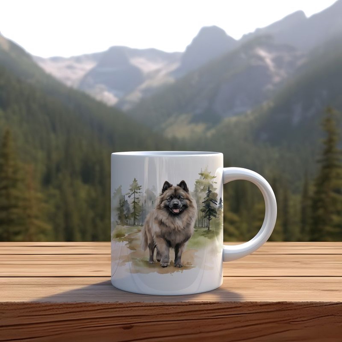 Mok Keeshond Beker cadeau voor haar of hem, kerst, verjaardag, honden liefhebber, zus, broer, vriendin, vriend, collega, moeder, vader, hond