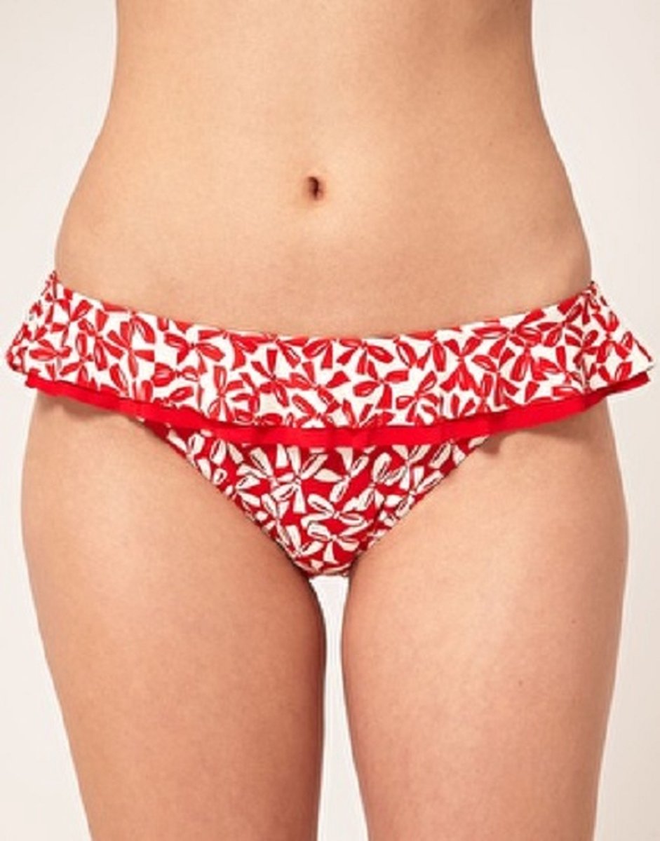 Freya Charleston - bikinislip - Wit/Rood strik print - Maat