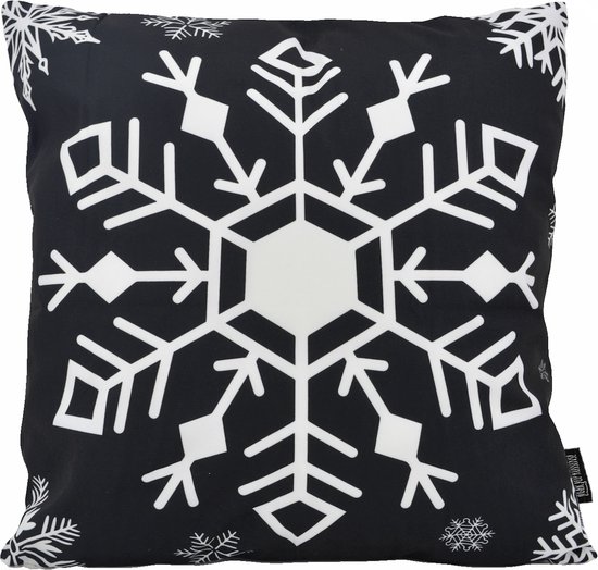 Zwart-Wit Kerst #1 Kussenhoes | Katoen/Polyester | 45 x 45 cm