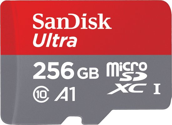 SanDisk Ultra Micro SD Kaart - 256GB - Met Adapter | bol
