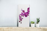 MuchoWow® Glasschilderij 20x40 cm - Schilderij acrylglas - Orchidee tegen witte achtergrond - Foto op glas - Schilderijen