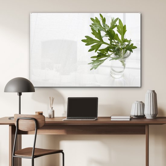 Gros plan des feuilles d'absinthe Plexiglas 120x80 cm - Tirage photo sur Glas (décoration murale plexiglas)