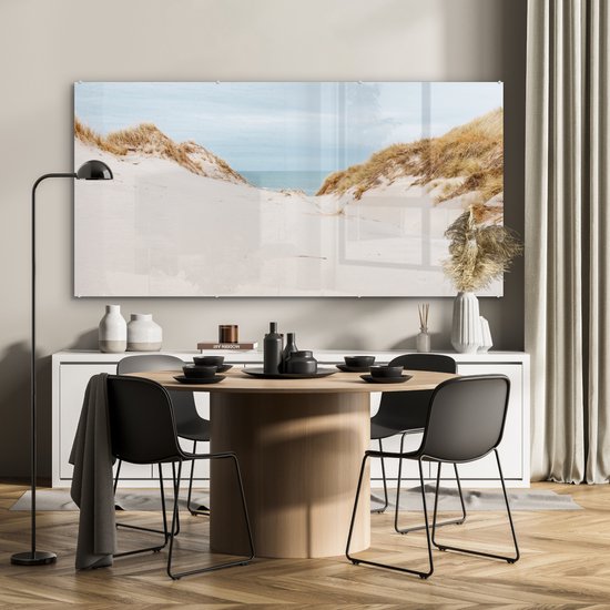 Peinture sur verre - Mer derrière les dunes - 160x80 cm - Peintures sur Verre Peintures - Photo sur Glas