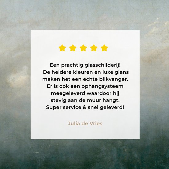 MuchoWow® Peinture sur Verre - Moine au Bord de la Mer - Peinture de Caspar David Friedrich - 60x40 cm - Peintures sur Verre Acrylique - Photo sur Glas