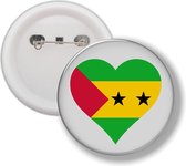 Button Met Speld - Hart Vlag Sao Tome