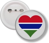 Button Met Speld - Hart Vlag Gambia
