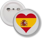 Button Met Speld - Hart Vlag Spanje
