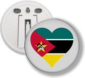 Button Met Clip - Hart Vlag Mozambique