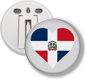 Button Met Clip - Hart Vlag Domican Republic