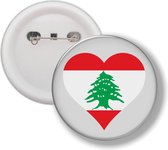 Button Met Speld - Hart Vlag Lebanon