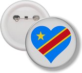 Button Met Speld - Hart Vlag Congo