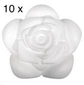 Piepschuim roos 9 cm - styropor vormen - set van 10 - decoupage - bloemen diy - bloem hobby decoratie