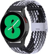 By Qubix - 22mm - Garmin Vivoactive 4 - Vivoactive 4L - Braided nylon bandje - Grijs - zwart - Garmin bandje