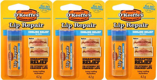 O'Keeffe's - Lip Repair - lippenbalsem - Verkoelende - 3 x 4,2g