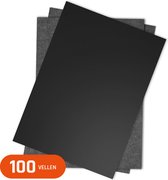 Papier carbone pour loisirs et travaux manuels - Papier calque - Papier graphite - 100 feuilles A4 - noir