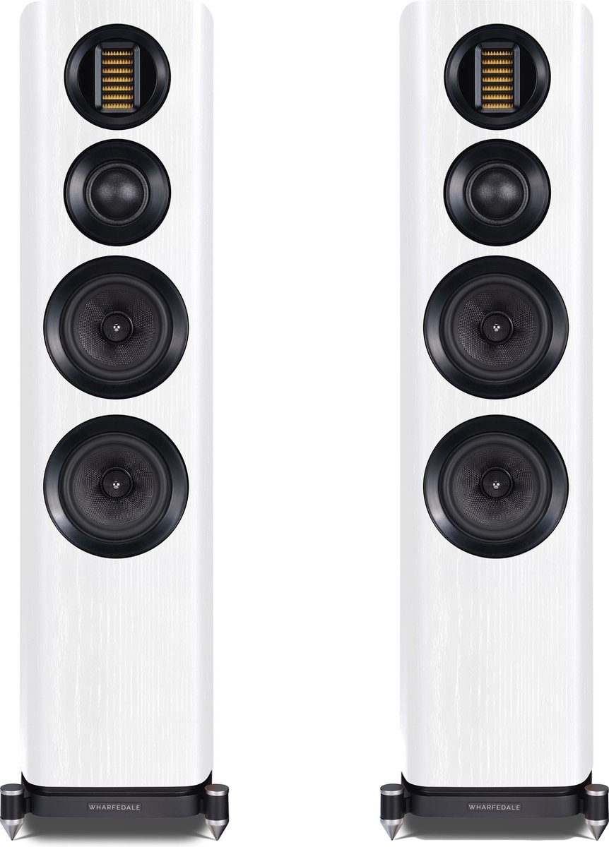 Wharfedale EVO 4.3 - Compacte vloerstaande luidspreker - Krachtige basweergave - AMT tweeter – Wit (per paar - 2 stuks)