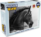 Puzzel Paarden - Zwart - Portret - Dieren - Legpuzzel - Puzzel 500 stukjes