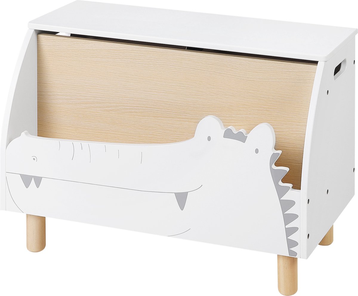 BukkitBow - Boekenkast voor Kinderen met Staande Plank en Opbergruimte - Krokodil Vorm (60x44x30CM)