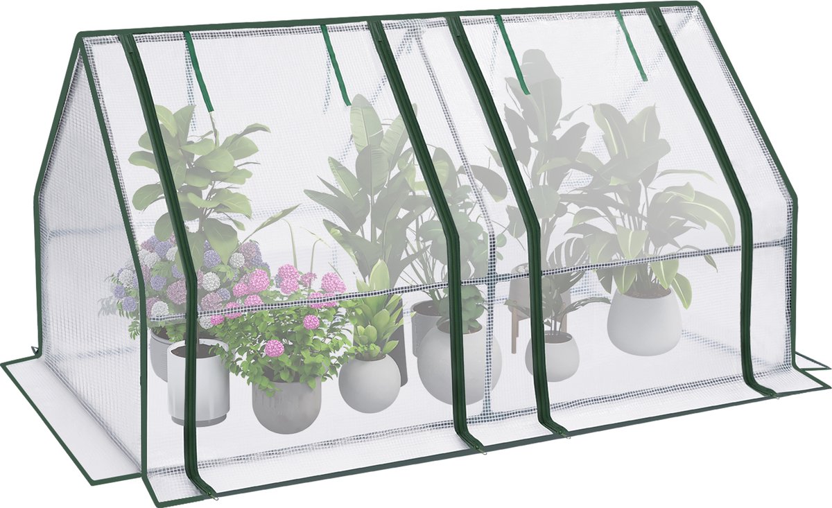 BukkitBow – Polytunnel Tuinkas – Winterproof Tunnel voor Groenten Teelt – Compacte Tuinkas met 2 Grote Luiken - 180X90X90CM - Wit