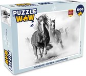 Puzzel Paarden - Dieren - Illustratie - Legpuzzel - Puzzel 1000 stukjes volwassenen