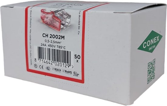 Conex CH2002M Mini pince à souder transparente 2 voies - 0- Blauw - 50 pièces