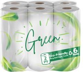 24 rouleaux de papier de cuisine Green4U - Rouleau de cuisine - absorbant - recyclé - papier de nettoyage durable