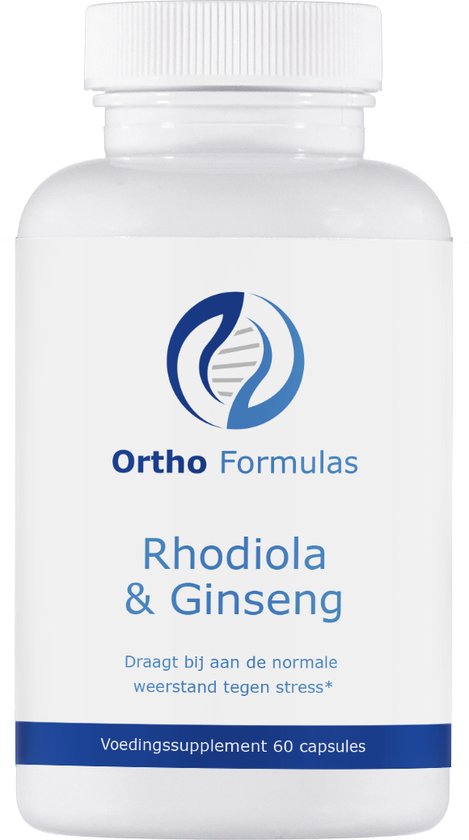 Rhodiola & Ginseng - 300 mg - 60 capsules - ondersteuning immuunsysteem - concentratie - geheugen - normale bloeddruk - vegan
