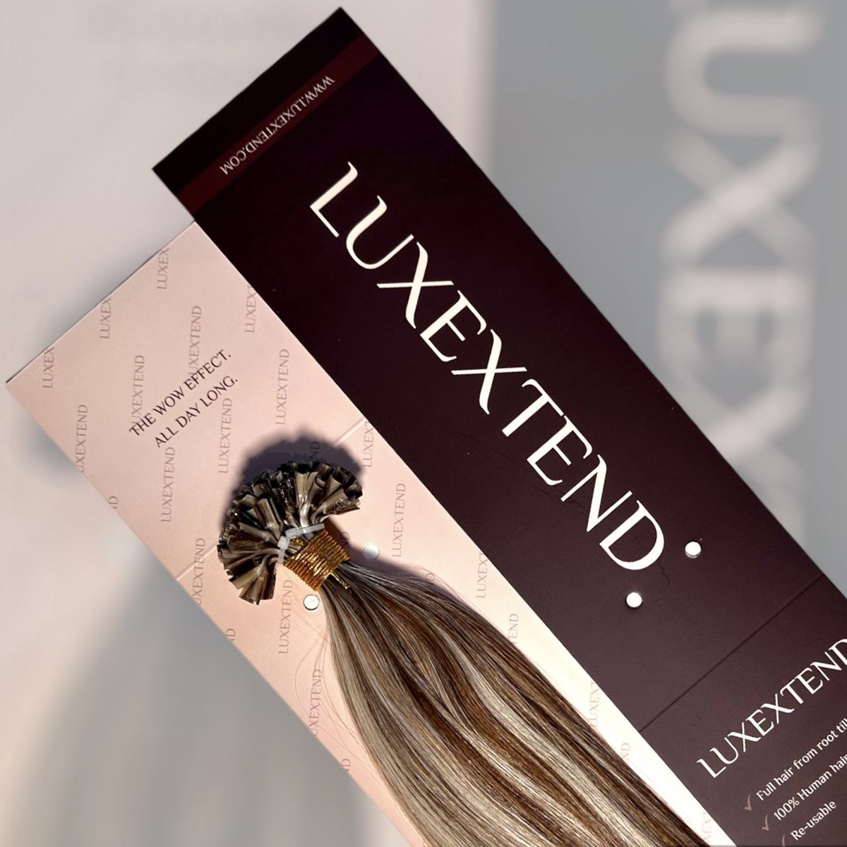 LUXEXTEND Keratin Hair Extensions #P6A/60A | U Tip | 60 CM | 100 Stuks | 100 gram | Luxury Hair A+ | Human Hair Keratin | Remy Sorted & Double Drawn | Extensions Brown | Extensions Human Hair| Echt Haar | Wax Extensions| Haarverlenging