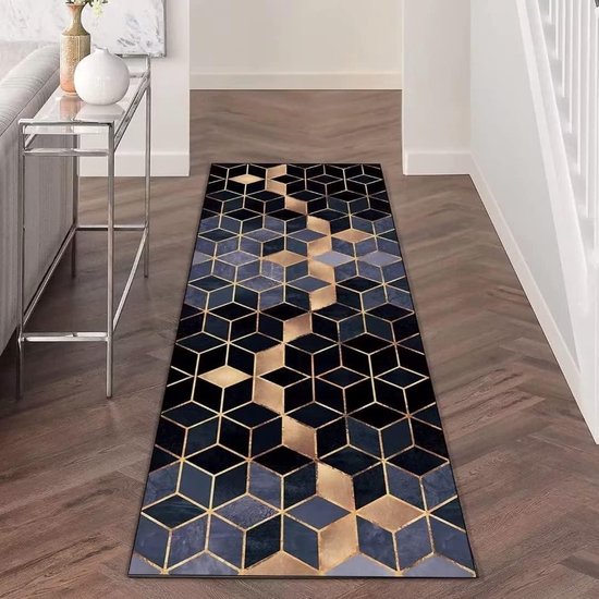 Lahome Marokkaans trellis wasbaar vloerkleed, 2 x 15 cm (2 x 1,8 m), antislip vintage keukentapijtloper, ultradunne badkamerloper, tapijt, wasruimte, slaapkamer (2 x 6 ft, crème