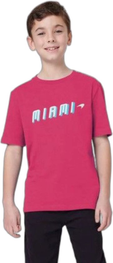 McLaren 2023 Miami Neon Logo T-shirt Pink Junior
