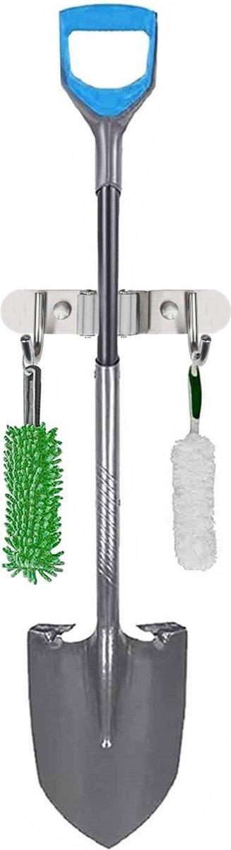 Goedkoopste SODEAL Luxe Bezemhouder - Steelklem - Bezem ophangsysteem - Ophanghaken - Tuingereedschap - Gereedschap opbergen - Grijs