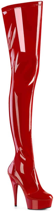 Pleaser - DELIGHT-4000 Plateau overknee Laarzen - US 6 - 36 Shoes - Rood