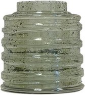 Vaas - glazen vaas - spiraal recht - groen tint - by Mooss - rond 23cm