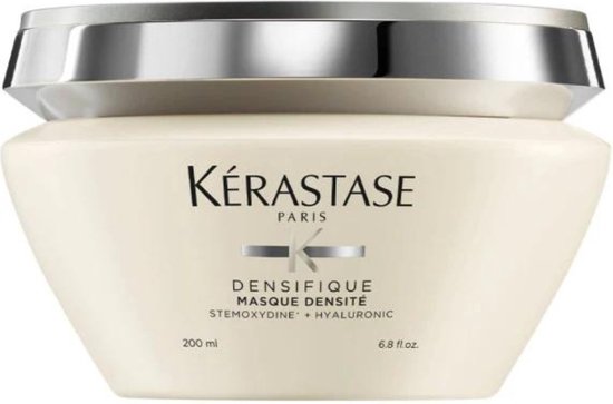 Kérastase Densifique Masque Densité pot met zilveren ring en zilverkleurige dop.