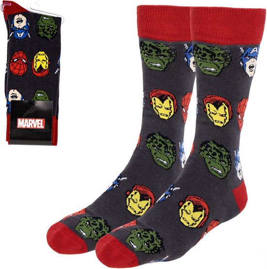 Chaussettes Marvel taille unique (40-46) couleur noir rouge Hulk Aquaman Spiderman