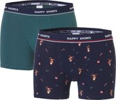 Happy Shorts Kerst Boxershorts 2-Pack Heren Cool Rudolph - Maat L