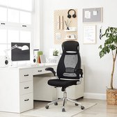 Ergonomische Bureaustoel op Wielen - Met Verstelbare Armleuningen - Bureaustoel voor volwassenen - Office Chair - Zwart