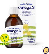 Arctic Blue – Omega 3 Met Algenolie - 375 mg DHA + 75 mg EPA + 350 mg ALA - Vit D3 - Citroensmaak - 60 doseringen - Vegan Keurmerk