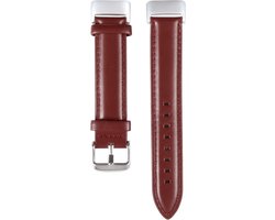 By Qubix - Compatible Fitbit bandje - Geschikt voor Fitbit Charge 5 - Fitbit Charge 6 bandje - Echt leer - Bordeaux - Horlogeband - smartwatchbandje