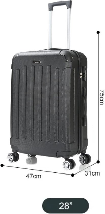 Koffer Traveleo Babij ABS01 Zwart maat XL