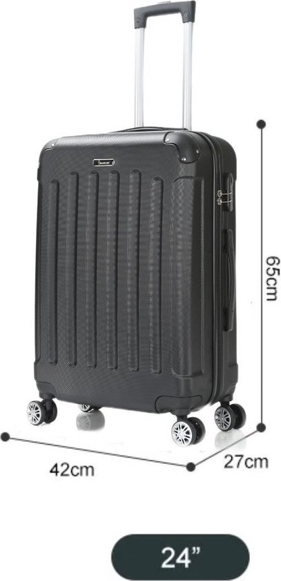 Koffer Traveleo Babij ABS01 Zwart maat L