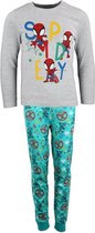 Spiderman pyjama - jongens katoen - Grijs/Groen - Maat 134