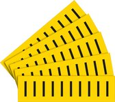Letter stickers alfabet met laminaat - 5 x 10 stuks - geel zwart Letter I teksthoogte 40 mm