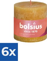 Bolsius Stompkaars Honeycomb Yellow Ø100 mm - Hoogte 10 cm - Geel - 62 branduren - Voordeelverpakking 6 stuks