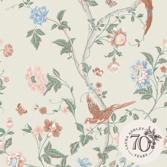 Laura Ashley Summer Palace Behang - Bloemen en Dieren - 10mx52cm - Groen