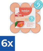 Bougies chauffe-plat Bolsius Fragrance 4 heures True Scents Peach emballées par 18 pièces - Pack économique 6 pièces
