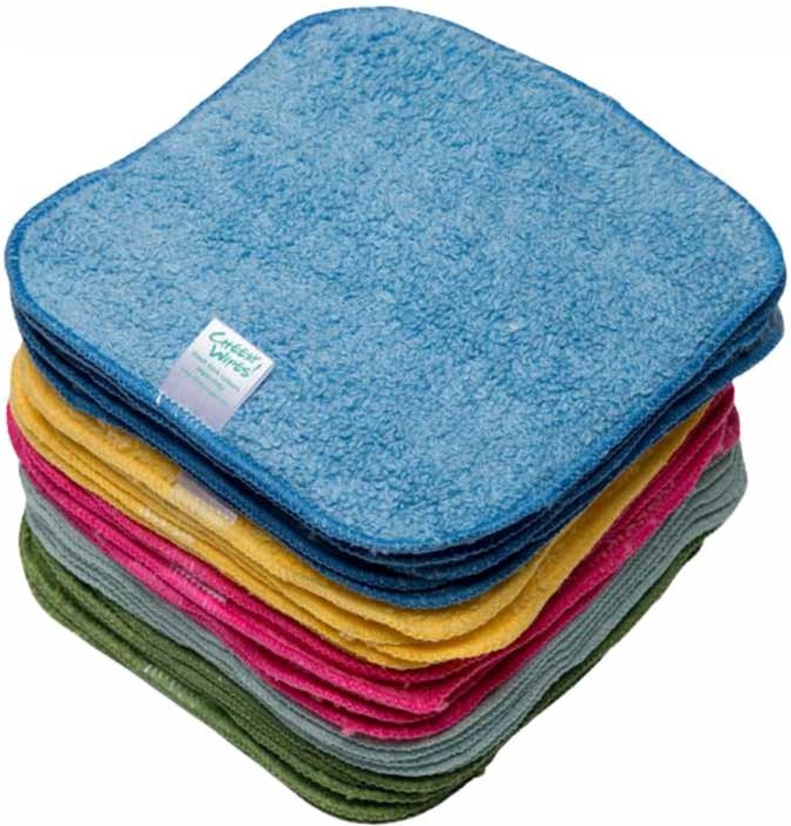 Goedkoopste Cheeky Wipes Organisch Katoenen Baby- en Gezichtsdoekjes - 25 stuks - Herbruikbaar - Antibacterieel - Regenboogkleuren - Billendoekjes