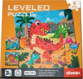 Magnetisch Puzzelboekje Dino's - 3-in-1 Puzzelboekje - Montessori Kinderpuzzel - 3 jaar of ouder - Dinosaurus - Puzzelniveau 5 - 97 puzzelstukjes