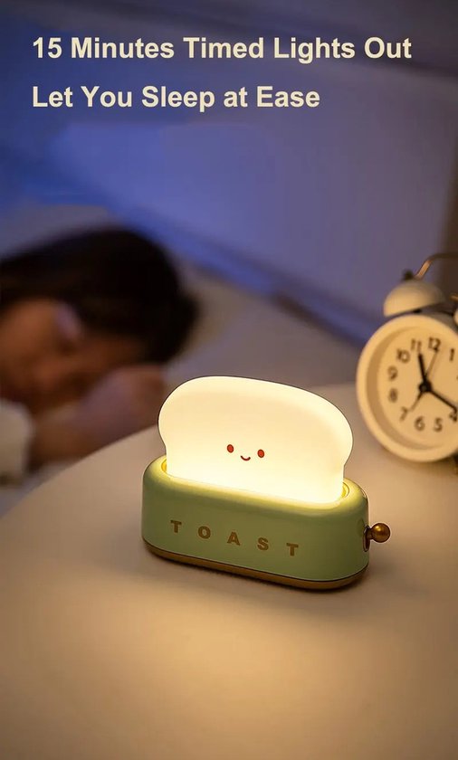 Toast Lamp - Kinderkamer Nachtlampje - Kindvriendelijk - USB Oplaadbaar - Draadloos Nachtlamp Grone van Grone — afbeelding 3