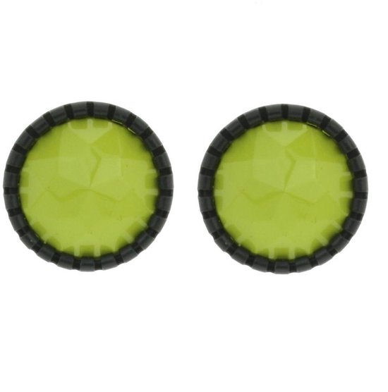 Behave - Oorsteker Damers - Rond 2 cm - Zwart met Lime Groen